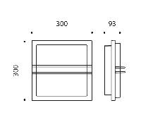 SIMES ZEN QUADRA Lampada da Parete Con Griglia Lato 300mm Grigio Alluminio 2700k