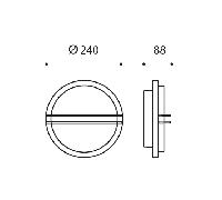SIMES ZEN TONDA Lampada da Parete Con Griglia Diametro 240mm Grigio Alluminio 2700k