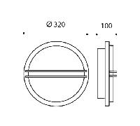 SIMES ZEN TONDA Lampada da Parete Con Griglia Diametro 320mm Bianco 2700k