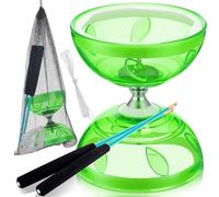 Simgoing Il set di diabolo cinese Yoyo include Yoyo cinese colorato con 2 bastoncini per diabolo, 1 corda e 1 borsa a rete per divertimento (verde, stile popolare)