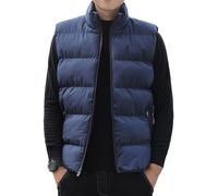 SimidunEUR Gilet Uomo Imbottito Invernale Giubbino Giubbotto Smanicato Giacca Senza Maniche Puffer Taglie Forti Oversize Cappotto Caldo Casual con Cerniera e Tasche Casual,Blu,5XL