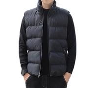 SimidunEUR Gilet Uomo Imbottito Invernale Giubbino Giubbotto Smanicato Giacca Senza Maniche Puffer Taglie Forti Oversize Cappotto Caldo Casual con Cerniera e Tasche Casual,Nero,3XL