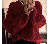 Simil Visone Felpa Donna Caldo Pullover Maglieria Maglione Autunno Inverno