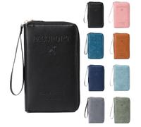 Similarbe Multi-functional Passport Wallet, Essential Travel Anti-Theft Wallet Storage Case, Credit Cards Case Holder for Women Men (Black)