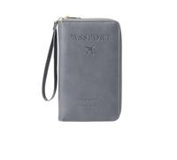 Similarbe - Portafoglio multifunzione per passaporto, antifurto, per oggetti essenziali da viaggio, per uomini e donne, organizer sicuro per carte d'identità con protezione antifurto, Grigio, 7.48