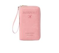 Similarbe - Portafoglio multifunzione per passaporto, antifurto, per oggetti essenziali da viaggio, per uomini e donne, organizer sicuro per carte d'identità con protezione antifurto, rosa, 7.48