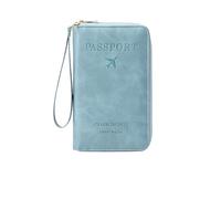 Similarbe - Portafoglio multifunzione per passaporto, antifurto, per oggetti essenziali da viaggio, per uomini e donne, organizer sicuro per carte d'identità con protezione antifurto, blu cielo, 7.48