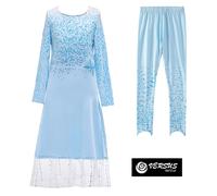Simile Frozen Vestito Carnevale Elsa 2 - Set Cosplay Elsa Costume Dress FROZ007