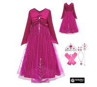 Simile Frozen Vestito Carnevale Fucsia Elsa 2 - 12 A Cosplay Elsa Dress FROZ006