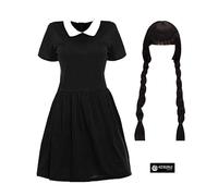 Simile Mercoledì Vestito Carnevale Donna Bambina Cosplay Costume MERCOLEDI04