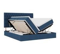 Similpelle blu con sollevamento idraulico Design Raffinato 180x200 cm | Letto con Contenitore e Materasso Blu 180x200 Pelle Sintetica Idraulico Storage King Size