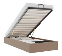 Similpelle con contenitore design moderno 100x200 cm Cappuccino | Struttura Letto Con Contenitore 100x200 cm senza Materasso Similpelle Cappuccino con Sollevamento Idraulico e Doghe