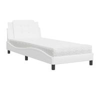 Similpelle con design laterale ondulato letto daybed Zadar Bianco 80x200 cm
