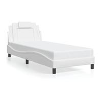 Similpelle premium testiera imbottita letto singolo Bianco 90x200 cm