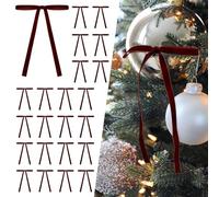 SIMISI Ribbon 24 Fiocchi in Velluto per Albero di Natale, Ghirlanda Decorativa Vintage per Porta (1,9 cm di Larghezza, 12,7 x 17,8 cm)