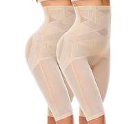SIMIYA Shapewear - Modellante per il controllo della pancia, da donna, a compressione, per allenare la vita e la coscia, più snello per il sollevamento dei glutei, #04 - 2 pezzi Nude-vita alta, Small