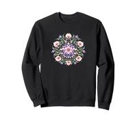 Simmetria Floreale Mandala Acquerello Boho Fiore Felpa