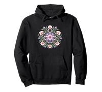 Simmetria Floreale Mandala Acquerello Boho Fiore Felpa con Cappuccio