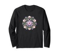 Simmetria Floreale Mandala Acquerello Boho Fiore Maglia a Manica
