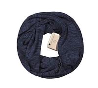 Simoda Sciarpa Infinity scozzese da donna Sciarpe invernali morbide e calde con tasca nascosta segreta (Navy)