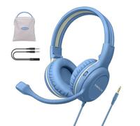 SIMOLIO Cuffie per bambini cablate per scuola virtuale con microfono, volume sicuro, senza fili, con microfono girevole flessibile, per ragazzi, ragazzi, bambini, cuffie pieghevoli leggere per giochi,