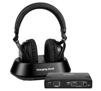 SIMOLIO Cuffie TV Senza Fili per Anziani con Ingresso HDMI ARC e Bluetooth | Audio Ottico Pass-Through per Soundbar, Dialoghi Chiari, Volume Potenziato, Cuscinetti Sostituibili, Supporto Multi-Cuffia TV