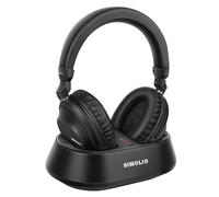 SIMOLIO Cuffie TV Senza Fili per Anziani, Cuffia Wireless Bluetooth | Base di Ricarica, Passaggio Ottico Soundbar, Dialoghi Chiari, Nessun Ritardo, 3 EQ, Controllo Volume, Cuscinetti Sostituibili