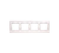 Simon 54 Nature cornice quadrupla vetro BIANCO PERLA DRN4/70