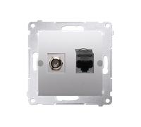 Simon 54 Premium Silver Sockets USB HDMI SAT Interruttore Pulsante Telaio...