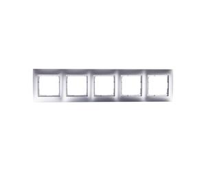 Simon 54 Premium telaio cinque scomparti argento opaco DR5/43