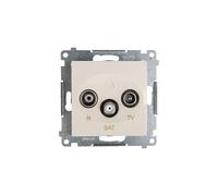 Simon 54 RD/TV/SAT presa antenna passaggio crema DASP.01/41