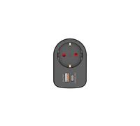 Simon - Adattatore Combi 1 Presa Schuko 16A (250V) + 2 Porte USB (A+C) 30W, Ricarica Rapida con Quick Charge per Cellulari, Smartphone e Tablet, Presa da Parete Compatta, Colore Nero