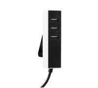 Simon - Adattatore per presa USB e USB C, caricatore multiplo con 3 prese A + 1 cavo C, ladro di prese 2,1 A, colore bianco e nero