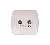 Simon Akord presa antenna R/TV passaggio beige AA10/12