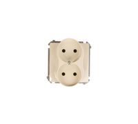 Simon Basic presa doppia b/u 16A IP20 beige BMG2M.01/12