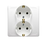 Simon Basic presa doppia con/e SCHUKO bianco BGSZ2/11