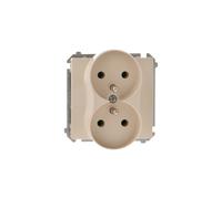 Simon Basic presa doppia con/u 16A IP20 beige BMGZ2M.01/12