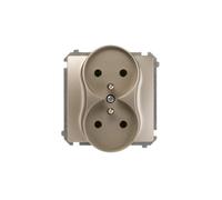 Simon Basic presa doppia con/u 16A IP20 satinato BMGZ2M.01/29