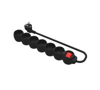 SIMON Brico Basicline - Base 6 presa presa 2P + T + interruttore + Cavo 1,5 m 3 G1 nero borsa Solapa