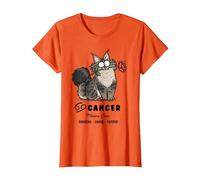 Simon Cat Cancro Zodiaco Maine Coon sensibile amorevole Fedele Maglietta, Donna, Arancio, S