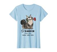 Simon Cat Cancro Zodiaco Maine Coon sensibile amorevole Fedele Maglietta, Donna, Celeste, S