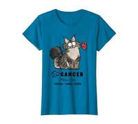 Simon Cat Cancro Zodiaco Maine Coon sensibile amorevole Fedele Maglietta, Donna, Zaffiro, XS