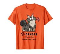Simon Cat Cancro Zodiaco Maine Coon sensibile amorevole Fedele Maglietta, Uomo, Arancio, XL