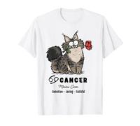 Simon Cat Cancro Zodiaco Maine Coon sensibile amorevole Fedele Maglietta, Uomo, Bianco, M