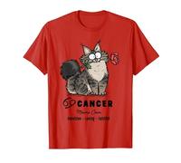 Simon Cat Cancro Zodiaco Maine Coon sensibile amorevole Fedele Maglietta, Uomo, Rosso, L