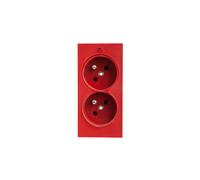 Simon Connect CIMA presa doppia con/u 16A IP20 rosso S2/6
