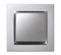 SIMON - Interruttore interruttore a croce, serie Simon 10, 230 V, interruttore a parete interna, facile da installare, include telaio, coperchio e meccanismo, colore alluminio