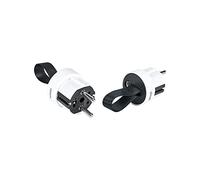 Simon Plug - Spina Extra Piatta con Uscita Anteriore, Spina Maschio 16 A 250 V, con Presa di Terra e Sistema Easy-Pull, Ideale per spazi ridotti e Dietro i mobili, Colore: Bianco e Nero