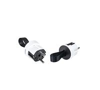 Simon Plug - Spina Extra Piatta con Uscita Laterale, Spina Maschio 16 A 250 V, con Presa di Terra e Sistema Easy-Pull, Ideale per spazi ridotti e Dietro i mobili, Colore Bianco e Nero