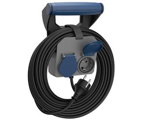 SIMON - Prolunga Expert 10 metri 16 A 230 V ~ H05RR-F 4G1.5 MM2 con chiave nera/grigia/blu Simon